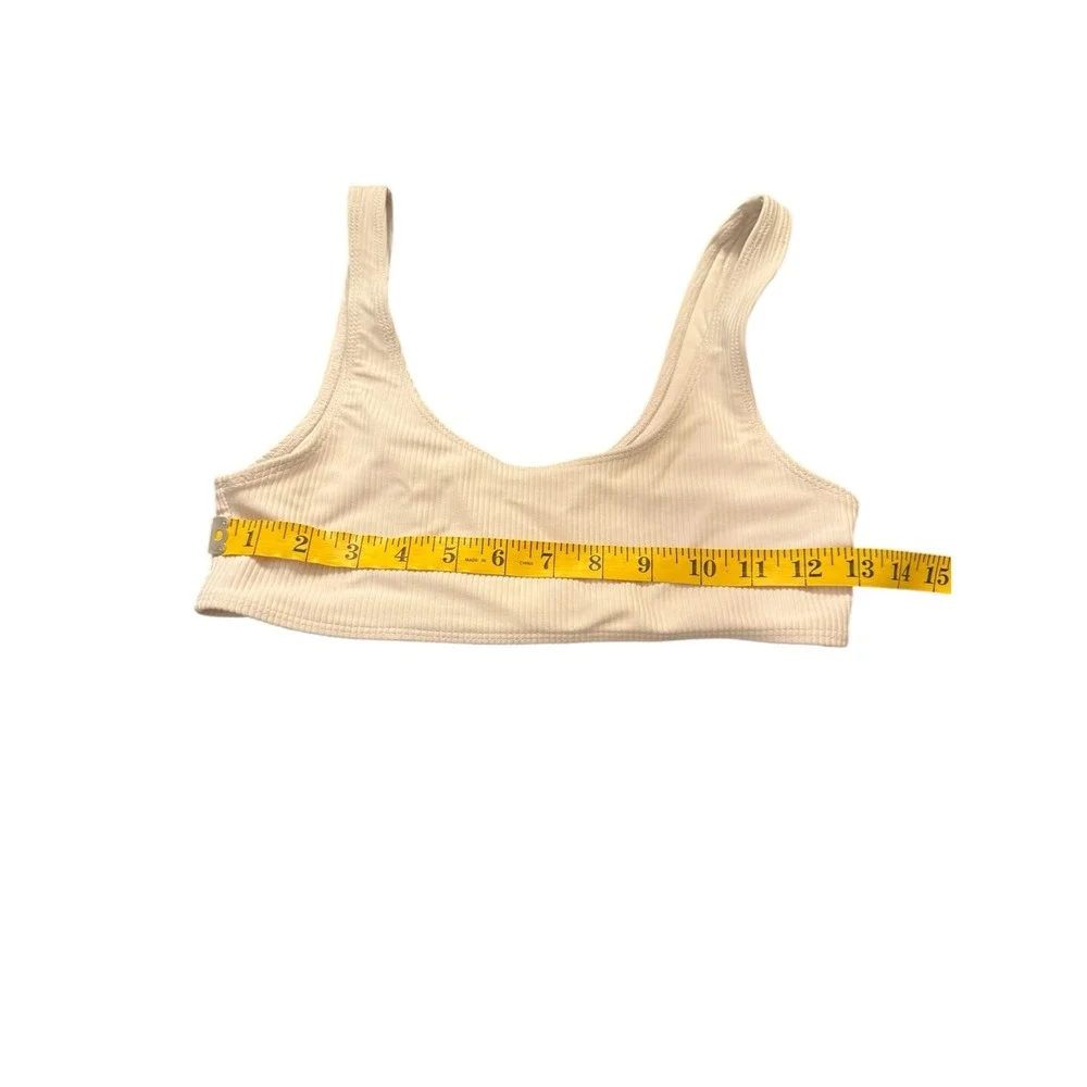 Frankies Bikinis Connor Bikini Top White Small Ribbed Scoop Swim Beach Vacation - Picture 3 of 4